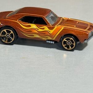 Metallic Brown Toy Car with Yellow Flames